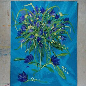 Original Painting by Artist Rachael Potter Untitled Floral Abstract